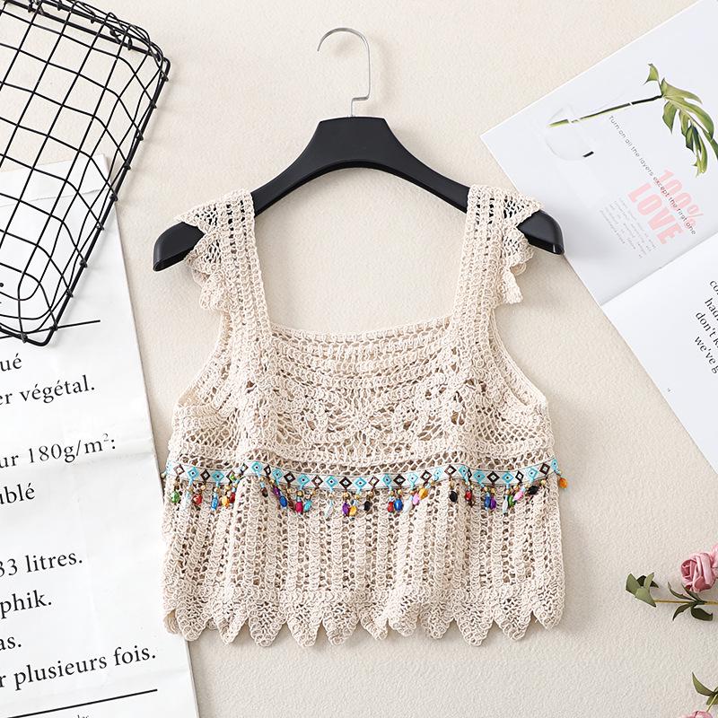 Women's Bohemian Seaside Resort Cami Top – Summer Hollow Out Hot Girl Vest