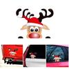 Santa & Reindeer Window Sticker Car Window Ornament Holiday Window Cling Unique Vehicle Adornment Easy to Apply Sticker