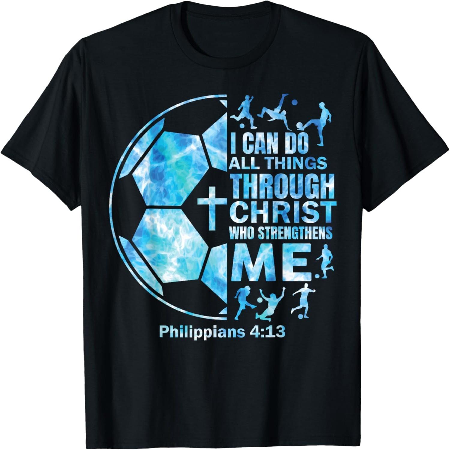 

Soccer-Shirt Christian I Can Do All Things Religious Boy Men T-Shirt S разноцветный