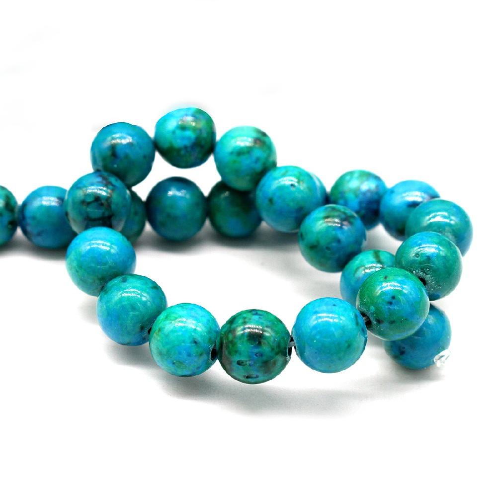 Blue Phoenix Round Natural Stone Beads 15"Strand Smooth Loose Spacer Beads 4/6/8/10/12mm for Jewelry Making DIY Bracelets Accessories