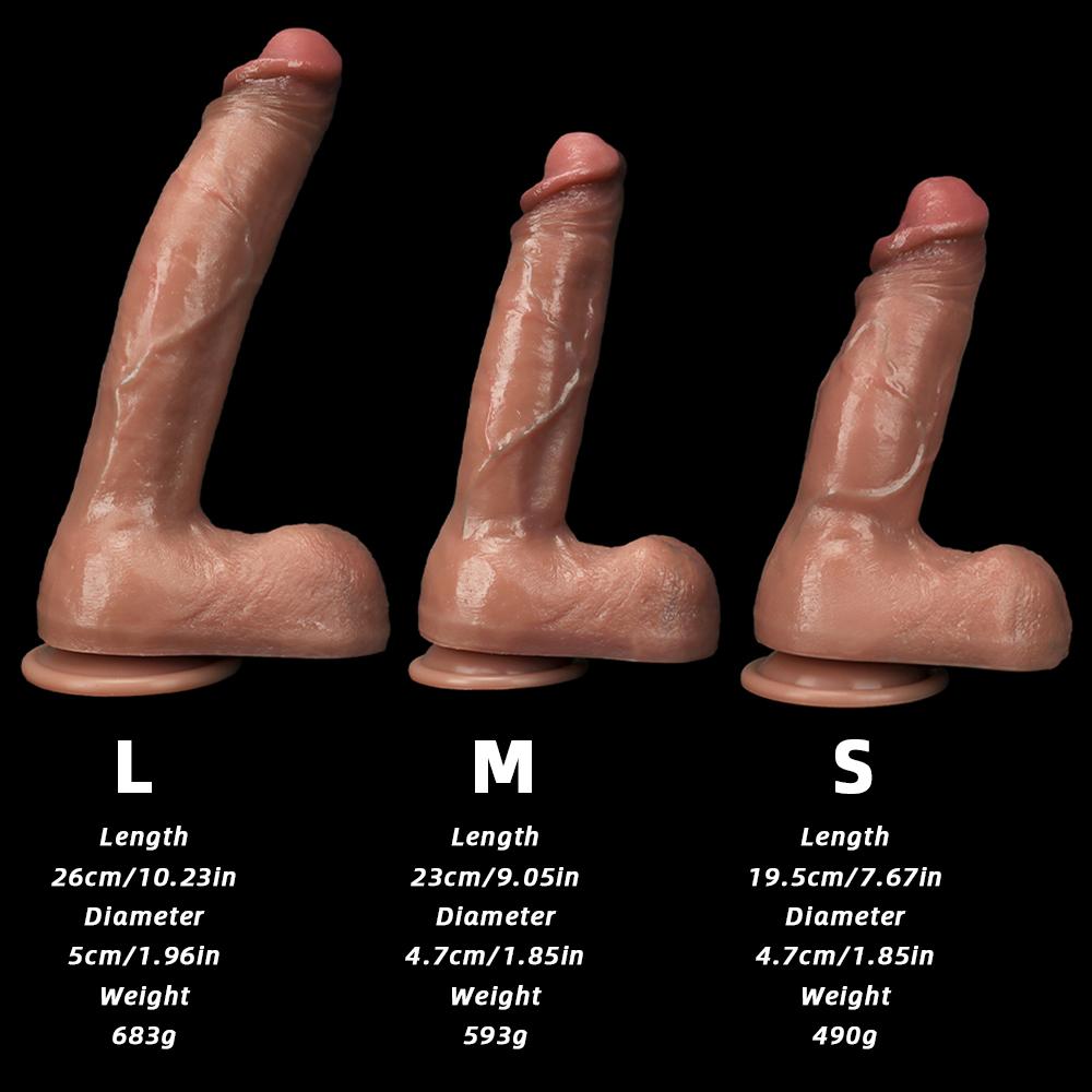 Flytende silikon Simulering Dildo Sexleketøy Kvinners Masturbator Strap on Cock Fisting Realistisk Penis Big Pick
