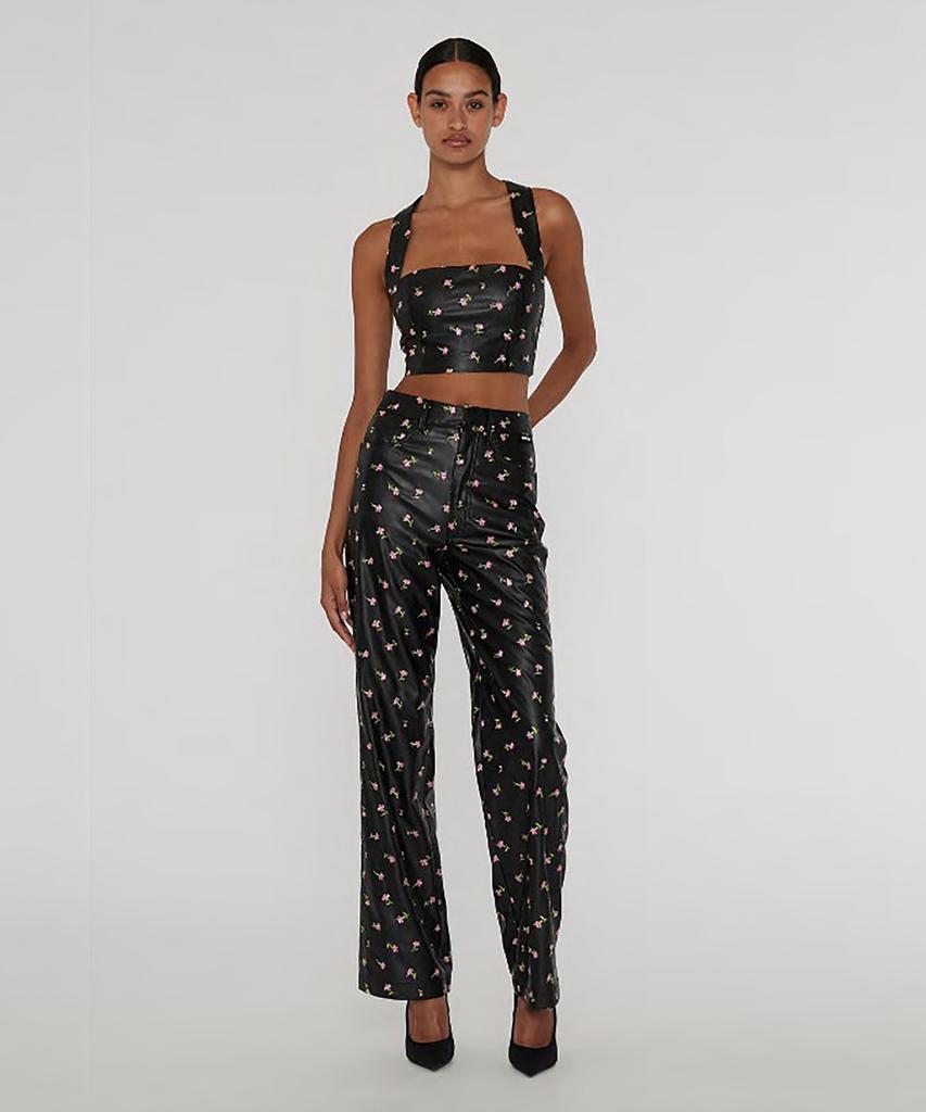 Loteiteu (W) Printed Straight Pants Black Printed Straight Pants