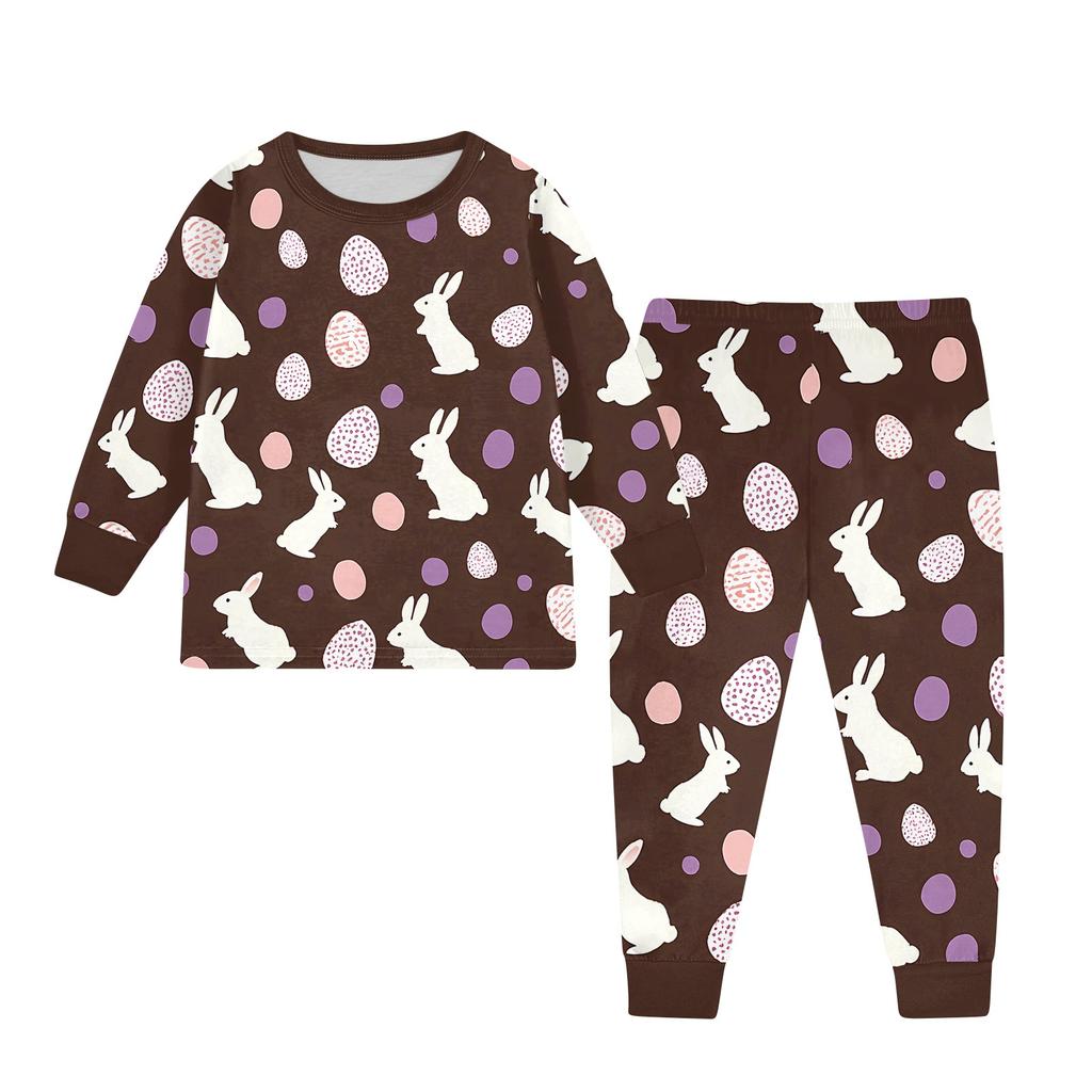 Children's Set - Printed Cartoon Two-Piece Outfit Set For Boys And Girls