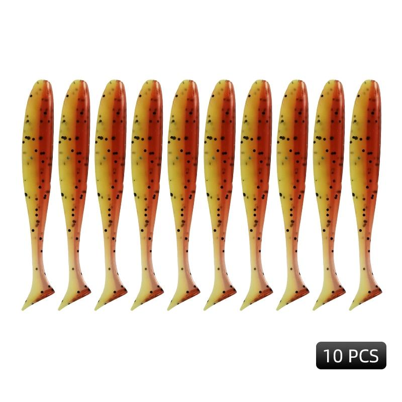 MEREDITH Easy Shiner Esca Morbida 50mm/0.88g & 65mm/1.52g & 75mm/2.4g & 100mm/4.8g 10 pezzi Classico Coda a T Luccio Persico JXS01