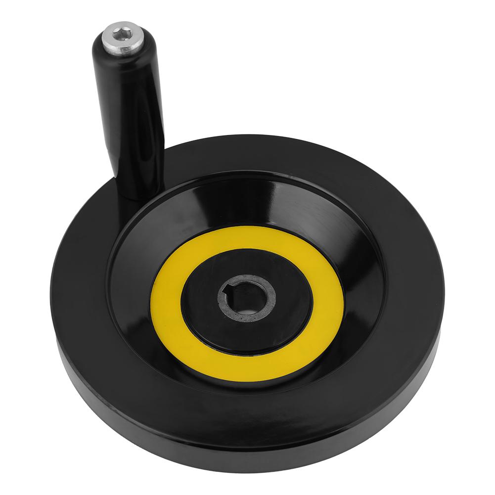 1 Stück Schwarzes Drehbank Fräsmaschine Hinteres Wellenhandrad mit Drehgriff(16 x 160mm)