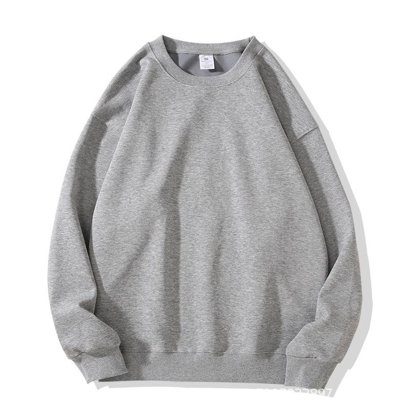 Europe and the United States new autumn and winter crew neck sweater women's top long sleeve white solid color loose girls spring and autumn models 