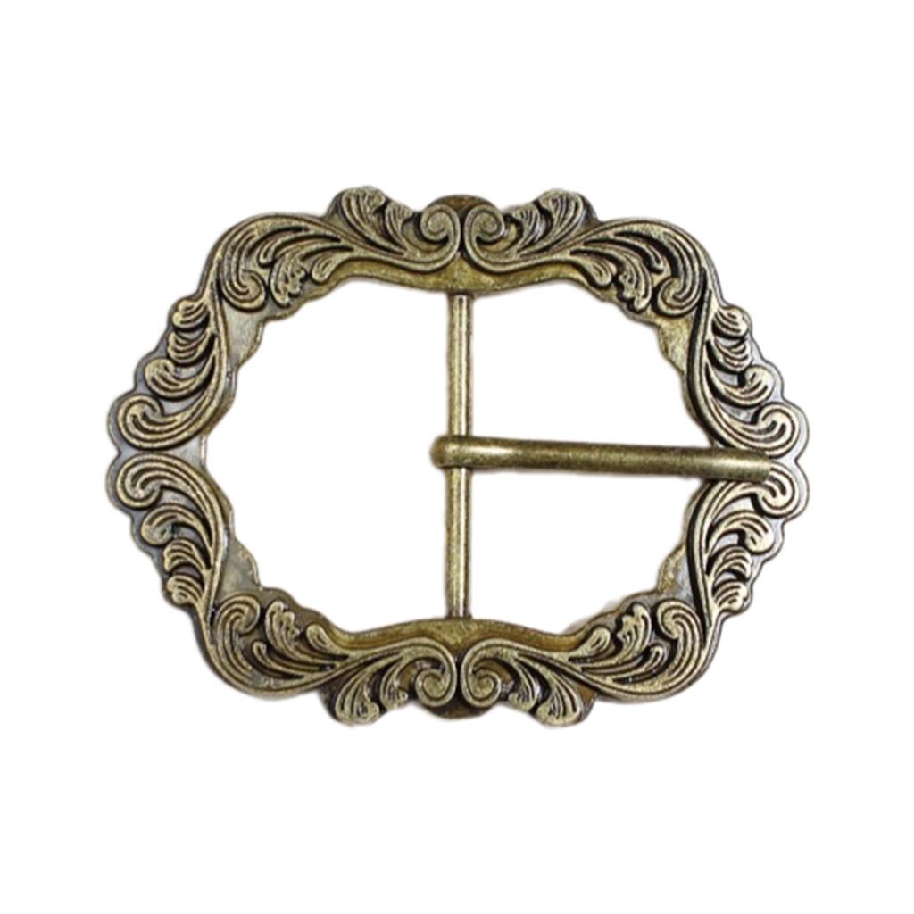Fashion Carved Floral Pattern Belt Buckle Replacing Component Easy to Use Heavy Rock Belt Buckle Replacements for Adult