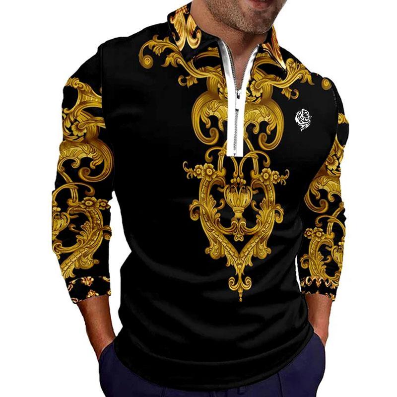 

Рубашка поло, модная 3D футболка, рубашка поло на молнии, повседневная с коротким рукавом, летняя уличная одежда, мужская одежда L жёлтый