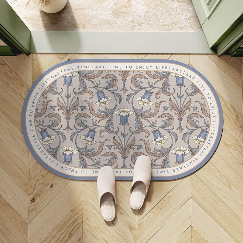 Bathroom Entrance Diatom Mud Floor Mat Semi-circular Anti-slip Quick-drying Foot Mat Bathroom Toilet Door Absorbent Household Carpet