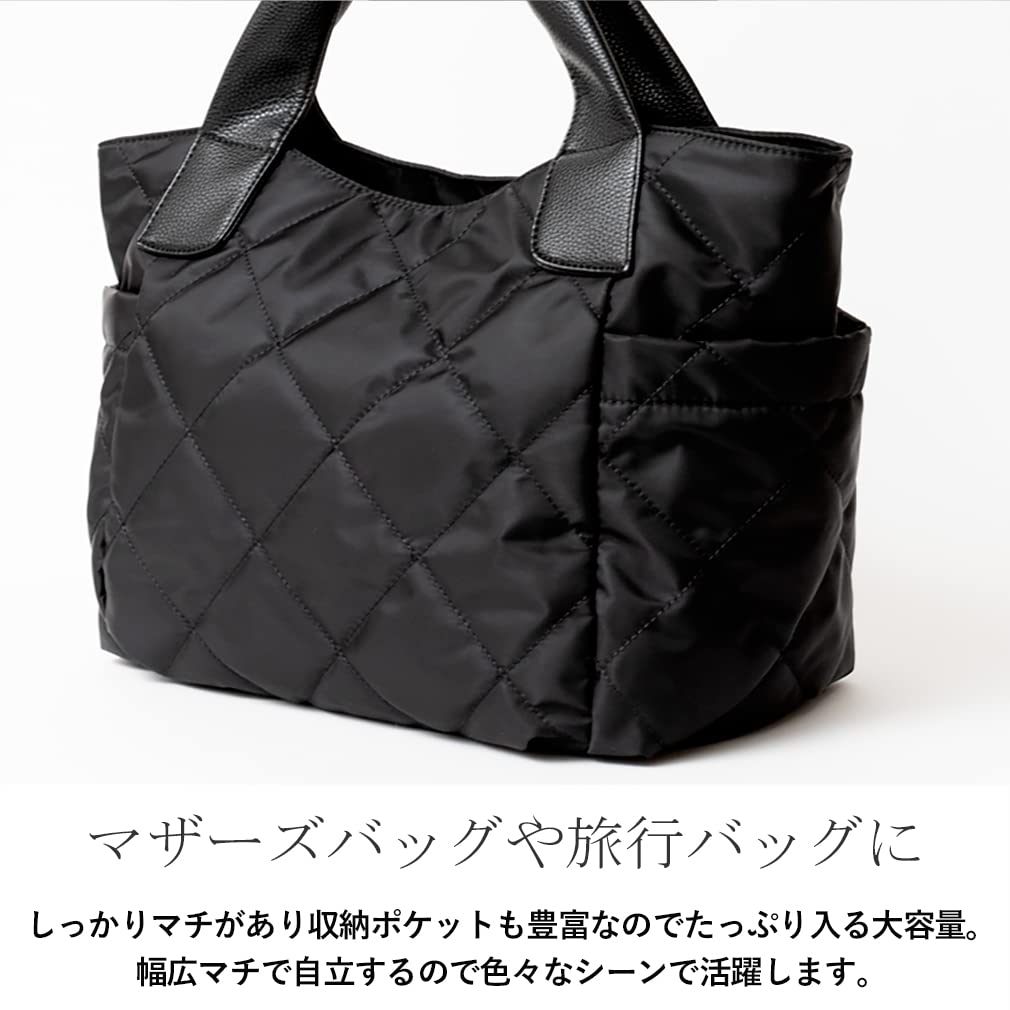 Gratante Quilted Nylon BIG Tote Bag for Women [Gratante] 2-way abb-g0074 (Gray Beige)