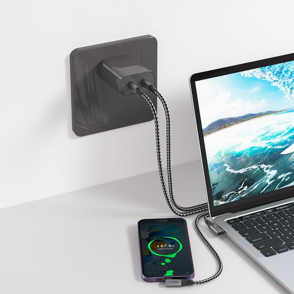 Luxxio zu Right 80Gbps Bidirektional 120Gbps Unidirektional USB Thunderbolt Nylonkabel USB-C USB-C Kabel, Winkel, 240W, Übertragung, 16K60Hz, E-Marker