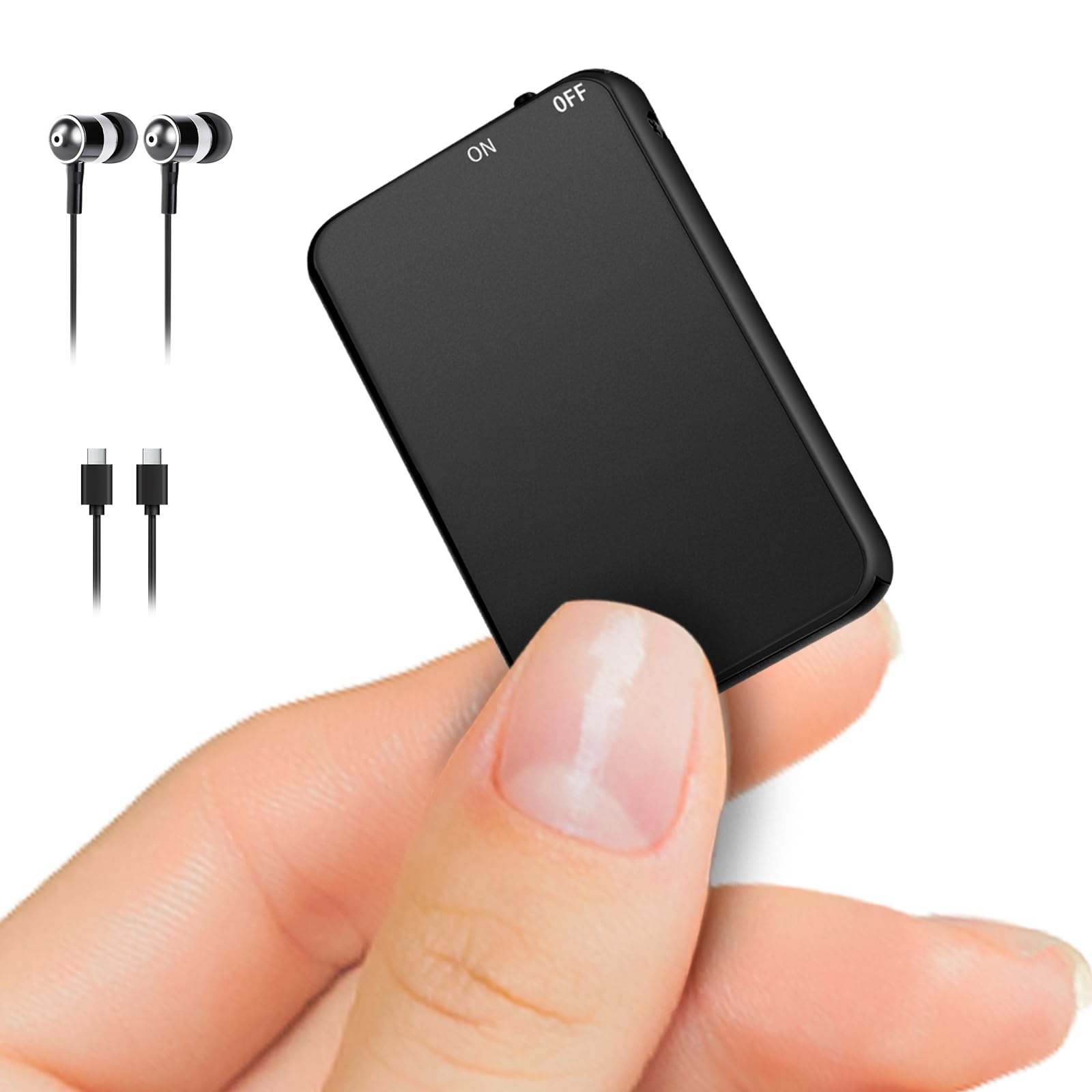 

Compact 32GB Voice Recorder with Long Recording Time High VOR Noise Earphone Fast Forward Rewind Ideal for Recording Language and Includes Japanese чёрный