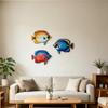Yousheng 3 Pcs Wood Fish Nautical Wall Decor Tropical Fish Wall Art Coastal Beach Theme Ocean Animal Hanging Ornament for Home Garden Fence Pool Lake