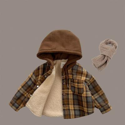Giacche da Ragazzo Plaid Pile Spessore Cappotti Bambini Moda Capispalla Bambini Inverno Autunno