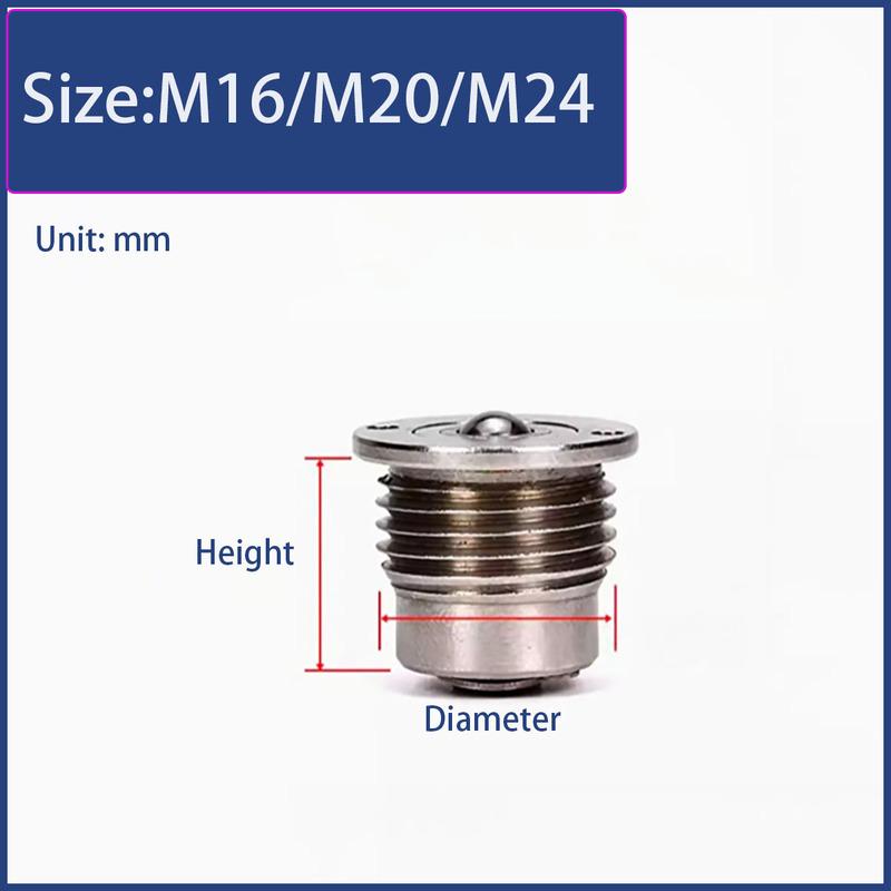 Steel Ball Roller with Spring Telescopic Fine Thread Universal Joint Ball Head for Industrial Machinery M16/M20/M24