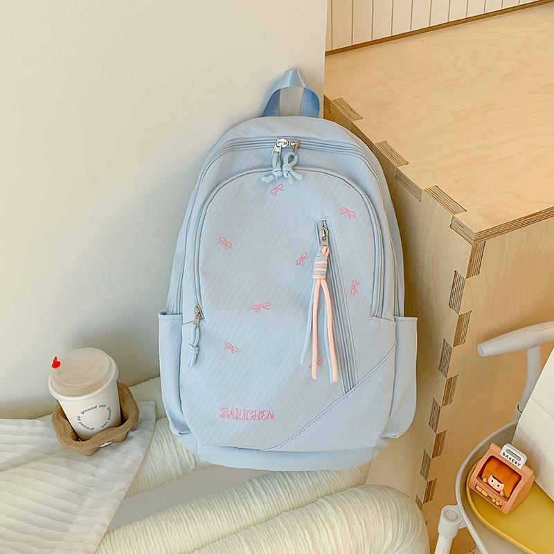 School Bag New Japanese Style INS High-value Fresh and Sweet Candy-colored Bow Backpack, Lightweight Backpack for Middle and High School Students