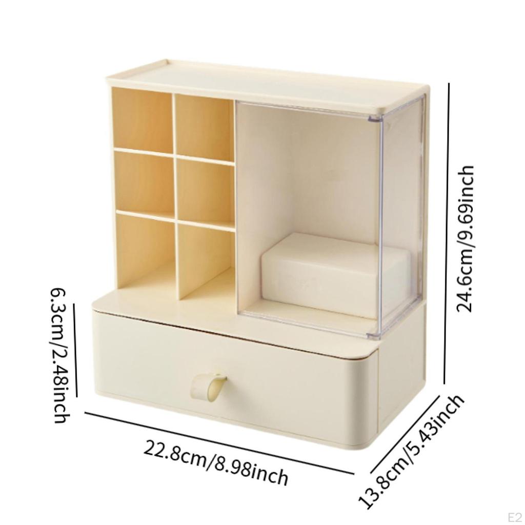 Desk Organzier Desktop Organization with Drawer Home Business Card Cosmetic Makeup Vanity Box