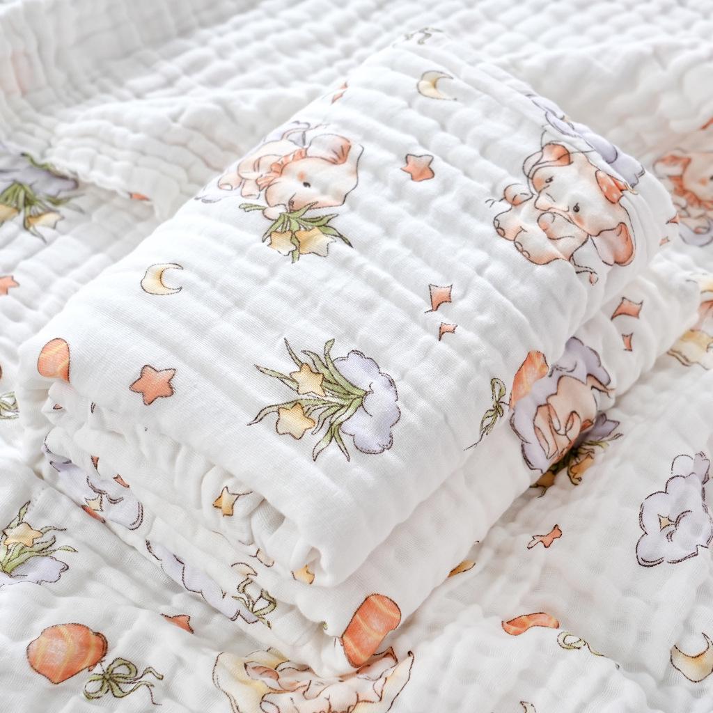 High-Density Six-Layer Pure Cotton Baby Bath Towel and Swaddling Blanket for Newborns and Children