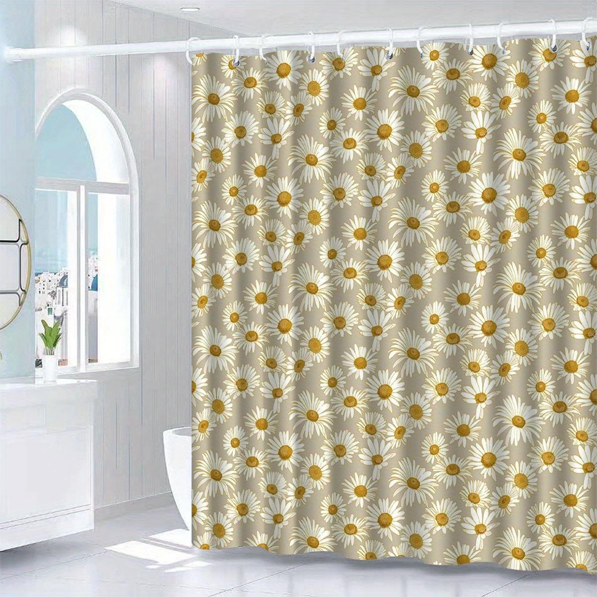 

Elegant Yellow Chrysanthemum Shower Curtain - Anti-Fog, Polyester Woven, Beige Background, Floral Pattern,Vibrant Bath Decor W60H190(CM)-1 Pcs