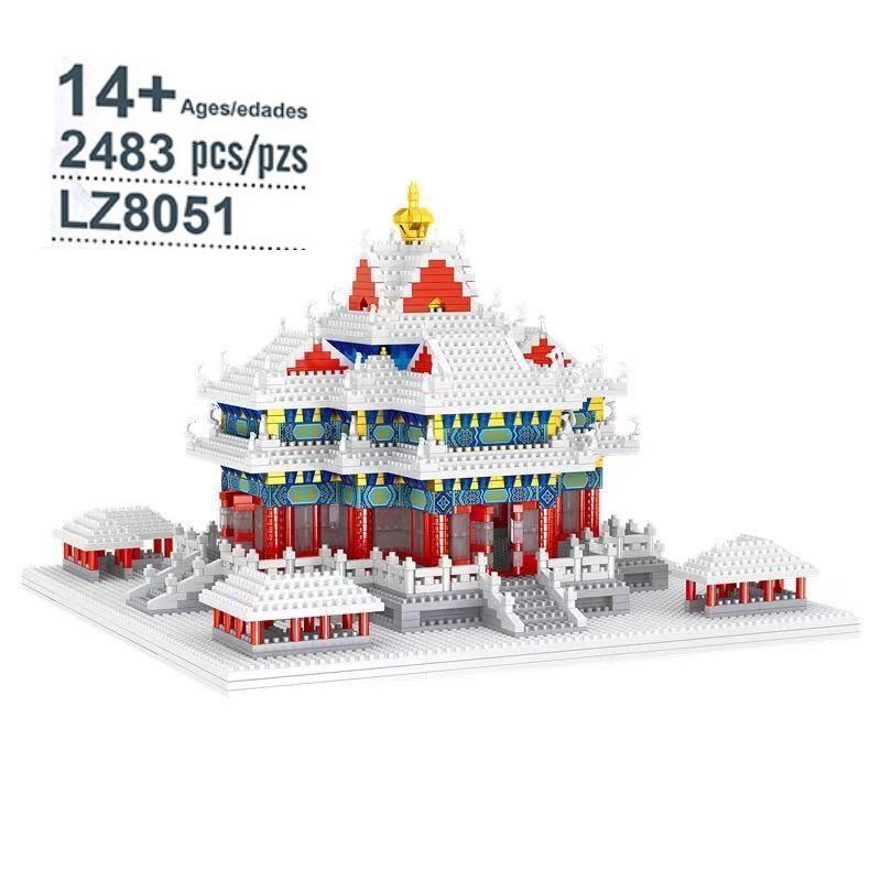 Latest Lezi Small Blocks Chinese Style Architecture Castle Palace Tower Construction Blocks Fun Toys For Children Gifts Girl Present