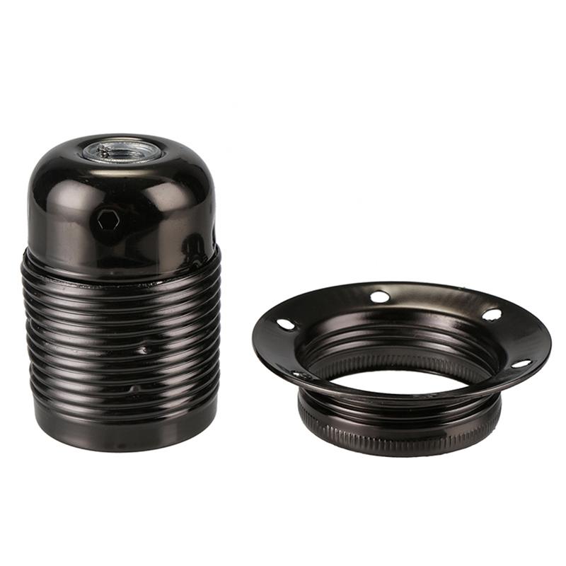 E27 Metal Vintage Lamp Holder DIY Industrial Pendant Light Bulb Base With Ring Retro Screw Socket Fitting Adapter Lamp Socket