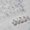 1pcs 5D Diamond White Lace Bow Nail Art Stickers Pearl Rhinestones Nail Decoration Adhesive Decals Slider DIY Accessory