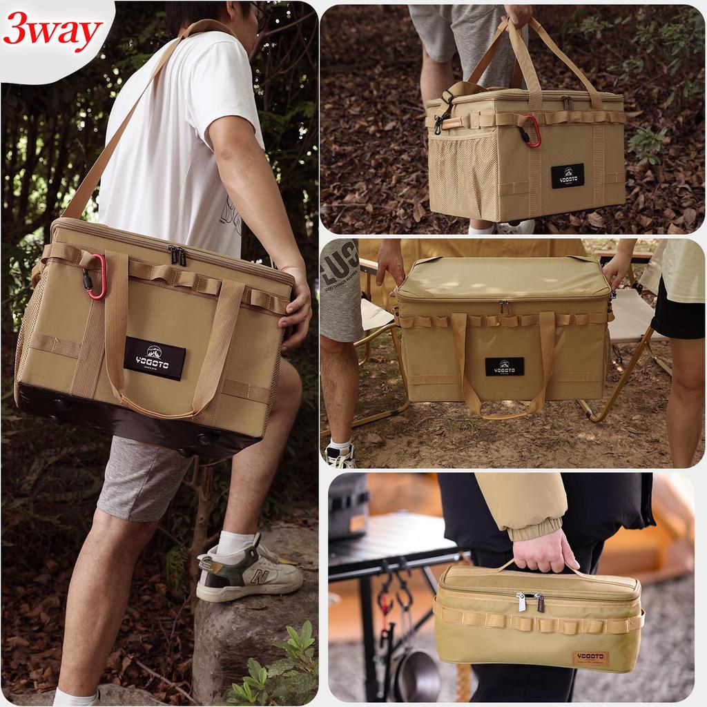YOGOTO Camping Storage Soft Gear 36L Large Multifunctional Storage with Mesh Daisy Shoulder and 1 Peg for and Outdoor Activities Box, Container, Box,