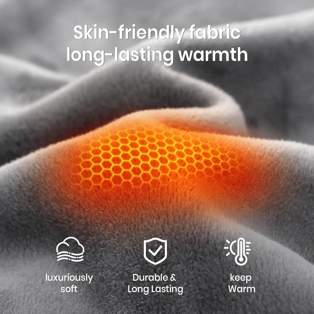 2025 Flannel Heated Blanket, 50"x60" Soft Electric Blanket with 8 Heating Levels & 10H Timing Auto Shutdown, Overheating Protection, Machine