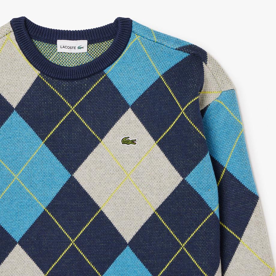 Lacoste Suéter de Lana Argyle para Niño AJ2485-54NQRN