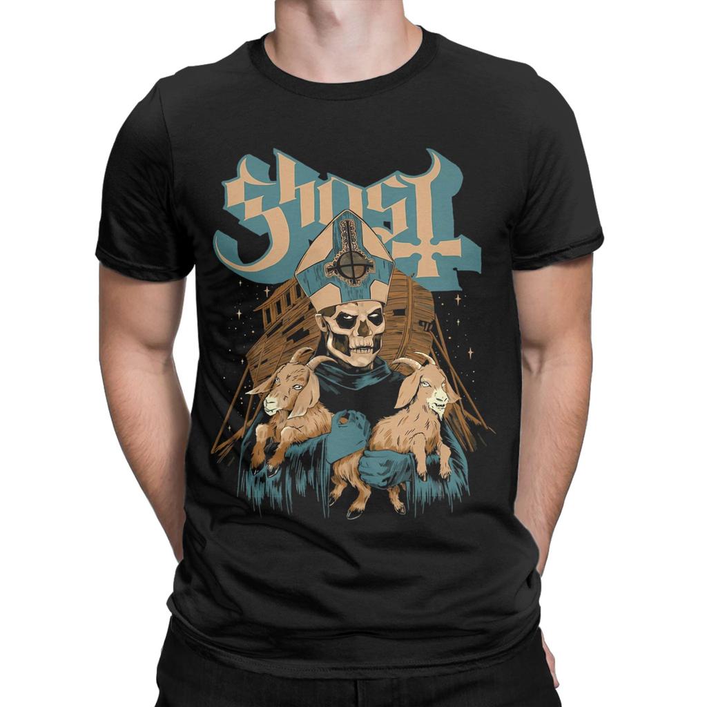 Men Ghost Band T Shirt  Pure Cotton Tops Vintage Short Sleeve Crew Neck Tee Shirt Gift Idea T-Shirt