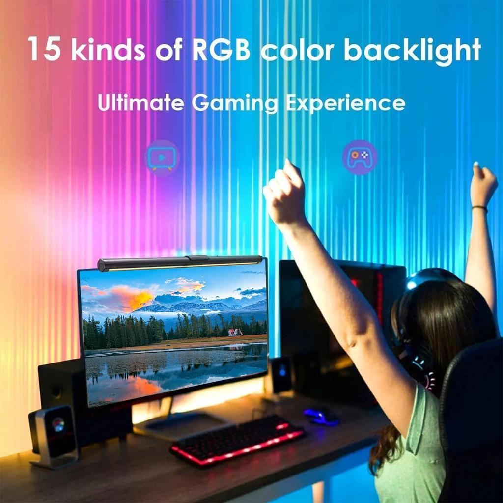 Computer Monitor Lamp 3 Colors Adjustable Lamp Anti-Glare Screen Desk Light Bar For Office Home Table Dorm College Workbench