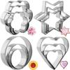 12Pcs Mini Cookie Cutters Set Stainless Steel Biscuit Mold Heart Star Round Flower Biscuit Cutters Kit Cookie Mold Baking Tools