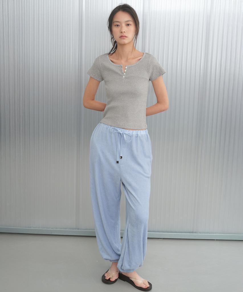 Poeteuseoul Soft Terry Jogger Pants_Blue