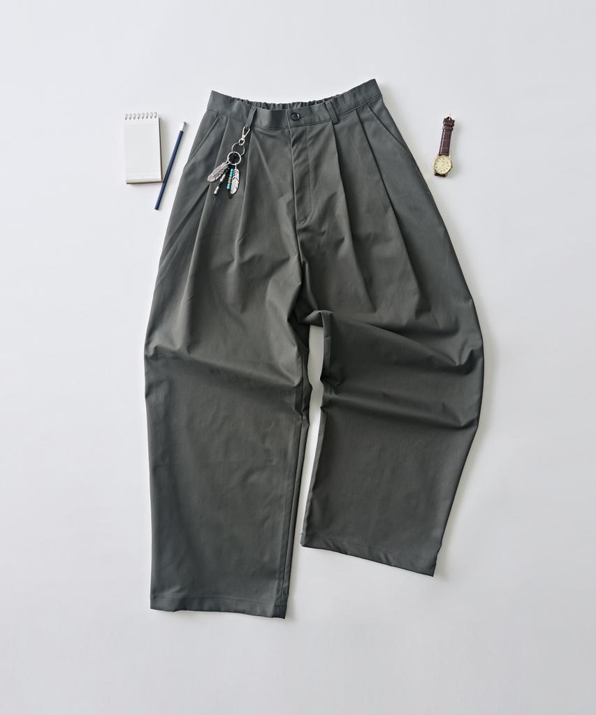 ANALOG MOOD Cotton Pintuck Banding Slacks (Charcoal)
