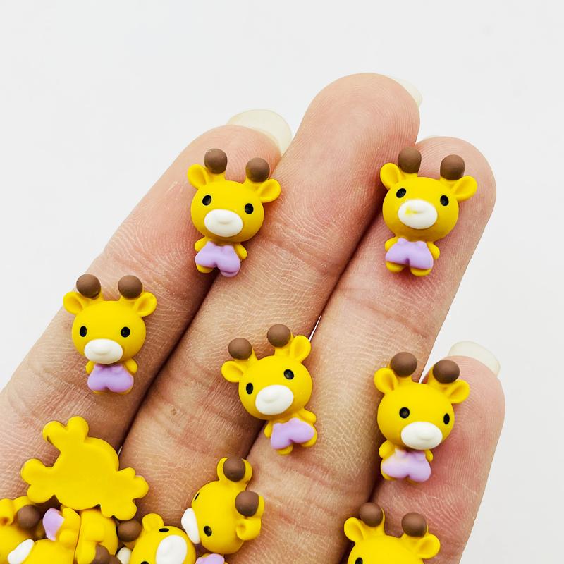 20 Pcs New Mini Kawaii Cute Animals Fawn Flat Back Resin Cabochons Scrapbook Diy Party Wedding Hairpin Accessories Craft A55