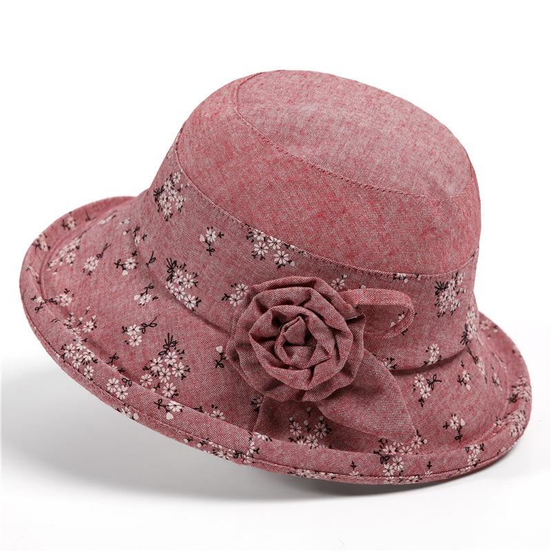Middle-aged women's hats basin hats spring and autumn the elderly bucket hat casual cloth hat hat spring and summer