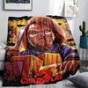 1PC Chucky Print Flannel Blanket, High quality All Seasons, Home Decor, Warmth and Comfort, Perfect for Christmas Gifts