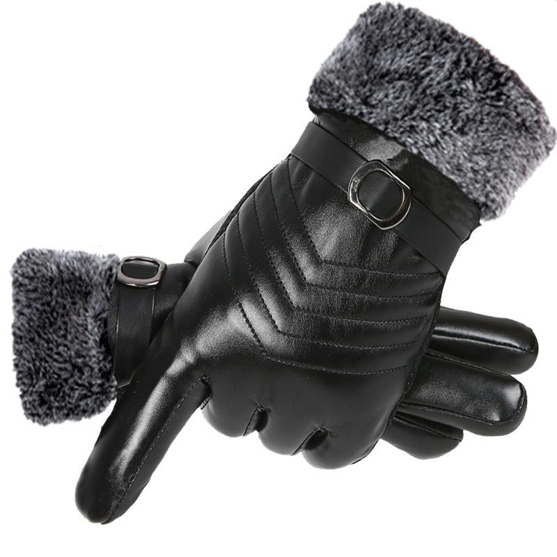 Winter Padded And Thickened Cold Warm Outdoor Riding Driving Non-slip Touch Screen Cotton Gloves