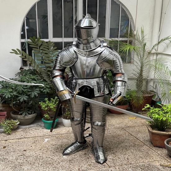 

Легендарный немецкий готический пластинчатый доспех Кованая сталь Рыцарские доспехи Средневековый косплей Снаряжение для LARP реконструкции