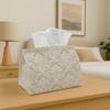 1pc Classic Baroque Elegant Tissue Box - Damask Beige Polyester Napkin Holder for Home, Kitchen, And Car Decor | Multi-Functional Tissue Dispenser, An