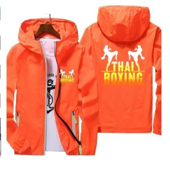 Muay Tha Genunchi Zburător Kick Boxing MMA UFFC Jachetă Windbreaker Hanorace cu Fermoar Bărbați Femei Copil Unisex Mânecă Lungă Imprimeu Sport Sală de Gimnastică Fitness Antrenament