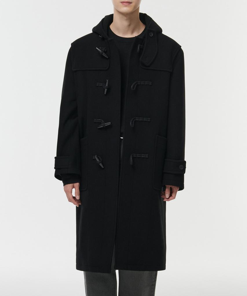 Musinsa Standard Wool Blend Oversized Duffle Coat [Black]