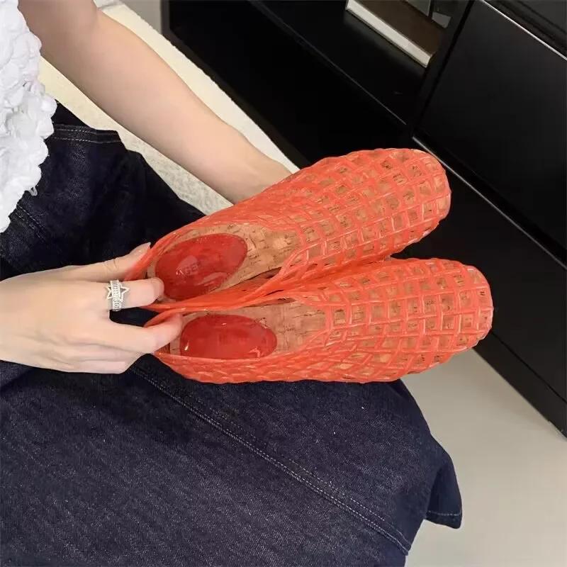 Fashion Sandales d'été transparentes pour femmes, bout carré, ald on