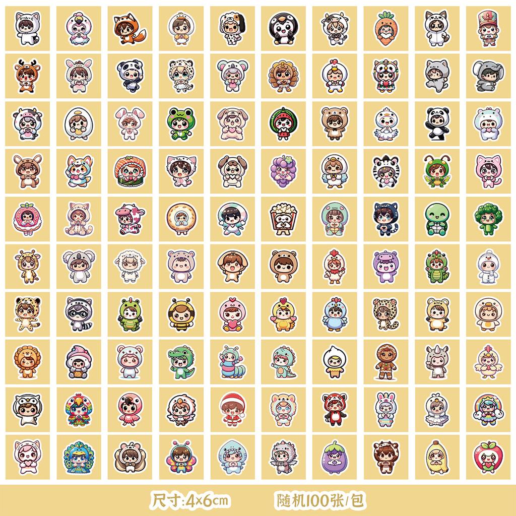 50/100 Cute Little Girl Graffiti Stickers Mobile Phone Water Cup Decoration Waterproof Stickers DIY Hand Account Stickers