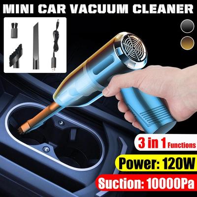 Akumulátorový vzduchový foukač 3-v-1 ruční přenosný Air Duster Mini 10000Pa Bezdrátový vysavač do auta 5000mAh Cyklónové sání Home