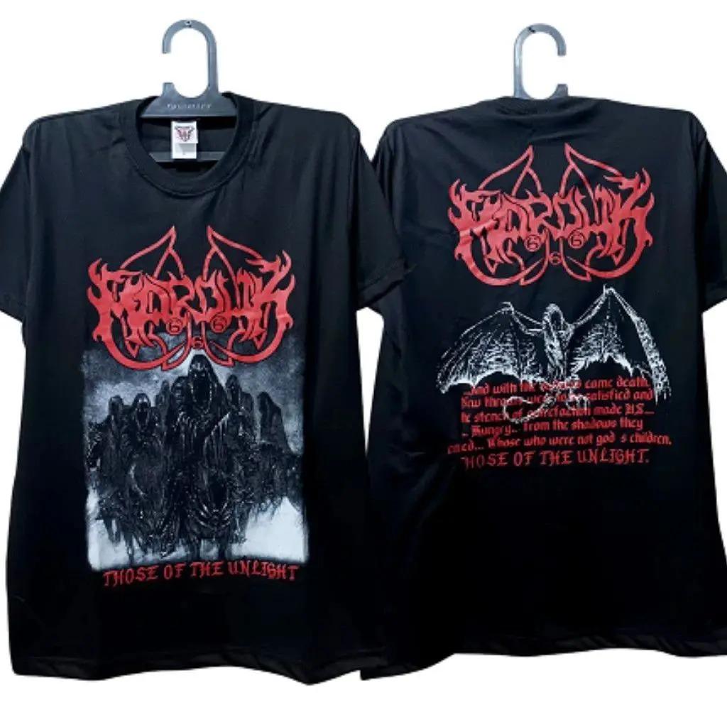 Gothic Punk Rock Tops GORGORTH Black Metal T-shirt Cotton Short Sleeves Print Casual Loose Streetwear Vintage T Shirts Unisex