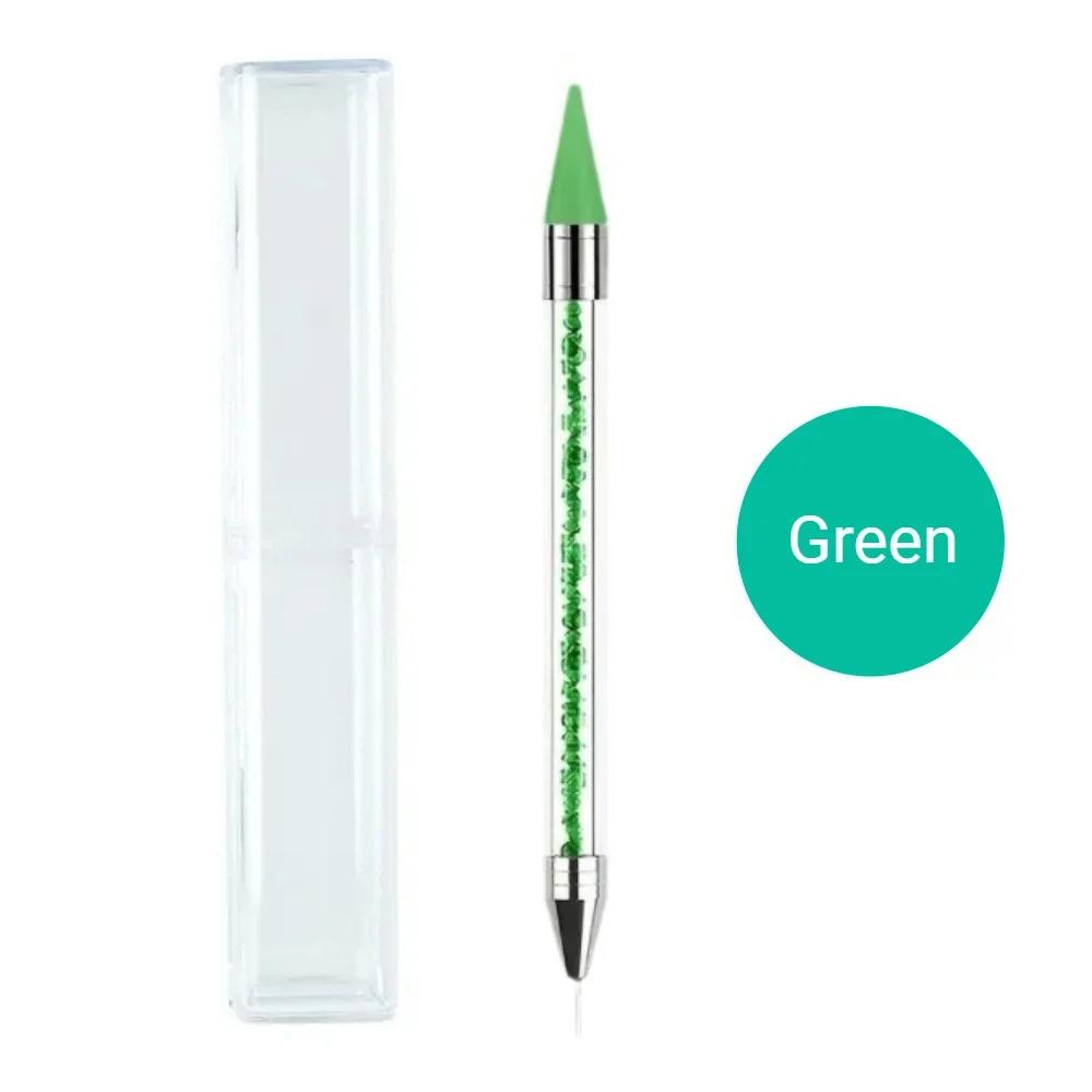 1pc Nail Art Dotting Pen Double End Painting DIY Brush Rhinestone Handle Diamond Picker Manicure Tool Dotting Pen Nail Accessory