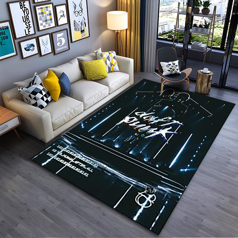 Minimalist Foo Fighters Inspired Collage Area Rug, Non-Slip Washable Throw Carpet for Living Room Bedroom Entryway Home