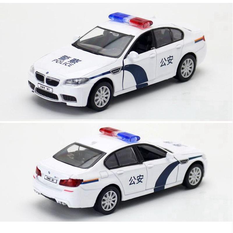 Chinese Police Car Series BMW M5 Ford Mustang VW T-ROC Jeep Wrangler Diecasts & Toy Vehicles 1:36 Alloy Model Pull Back Cars