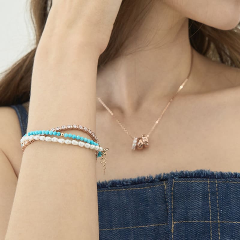 Own 14K Turquoise Gold Ball Bracelet